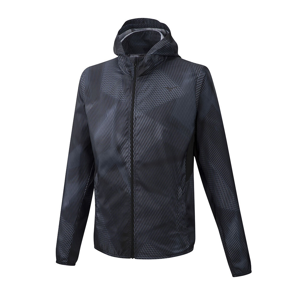 Chaqueta Mizuno Hoodie Hombre Negras España PZNX-43521